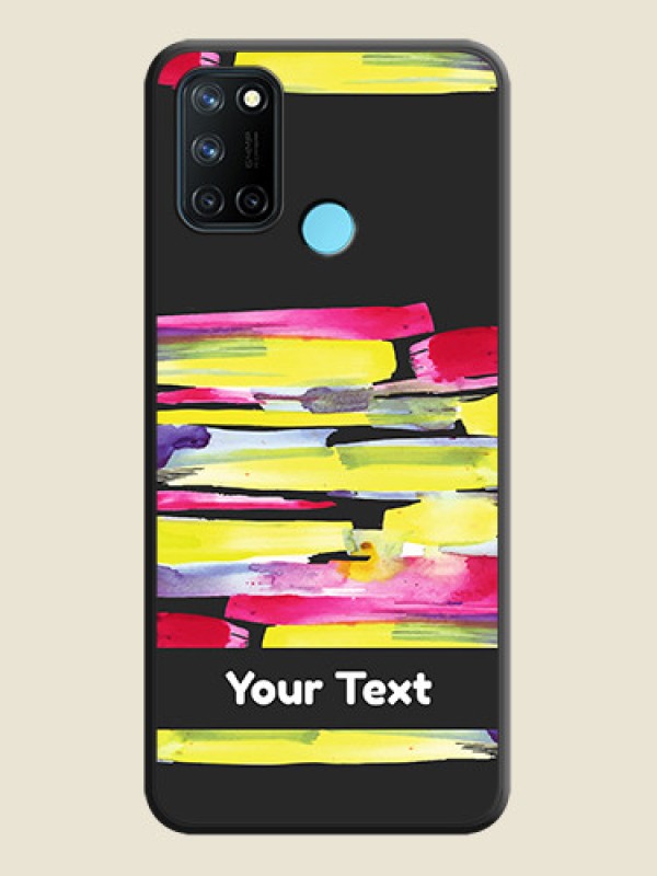 Custom Brush Coloured on Space Black Personalized Soft Matte Phone Covers - Realme 7i - alternate view