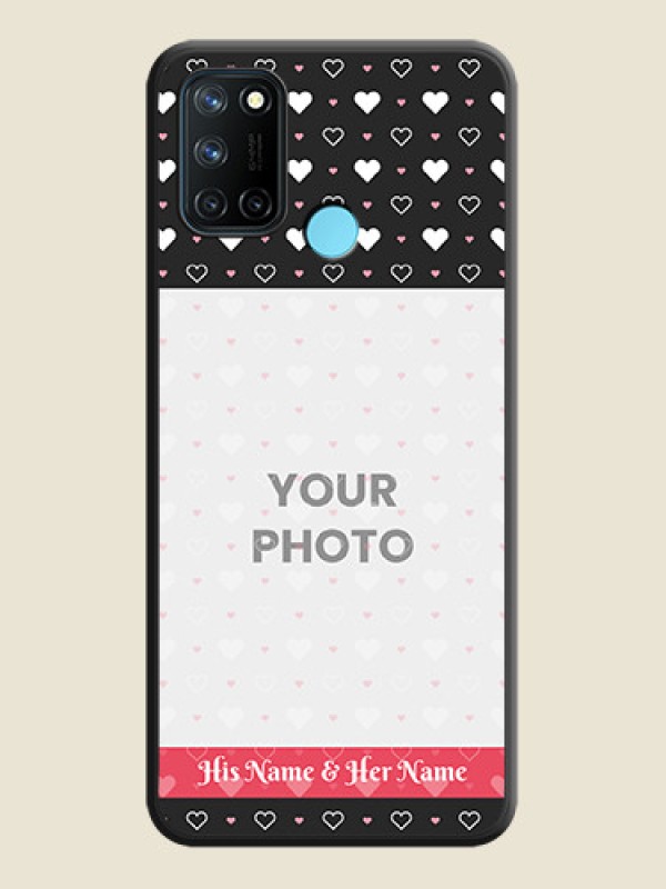 Custom White Color Love Symbols with Text Design on Photo on Space Black Soft Matte Phone Cover - Realme 7i - alternate view