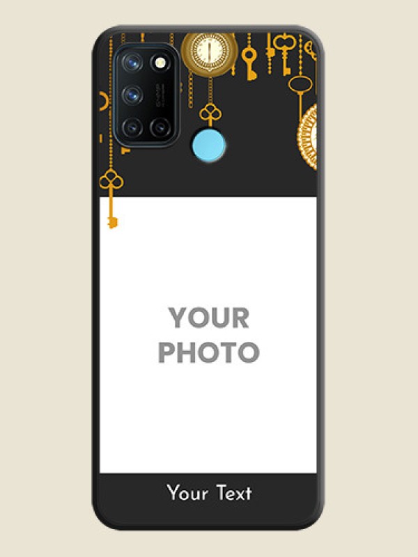 Custom Decorative Design with Text on Space Black Custom Soft Matte Back Cover - Realme 7i - alternate view