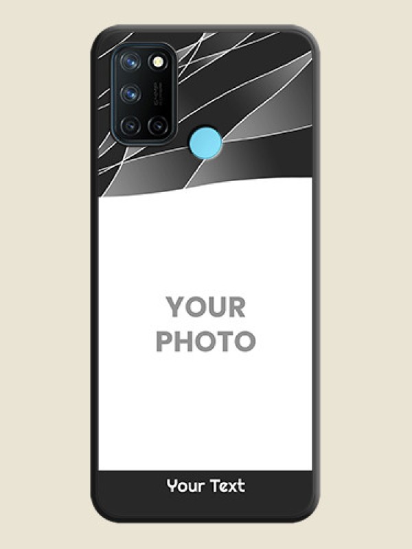 Custom Mixed Wave Lines on Photo on Space Black Soft Matte Mobile Cover - Realme 7i - alternate view