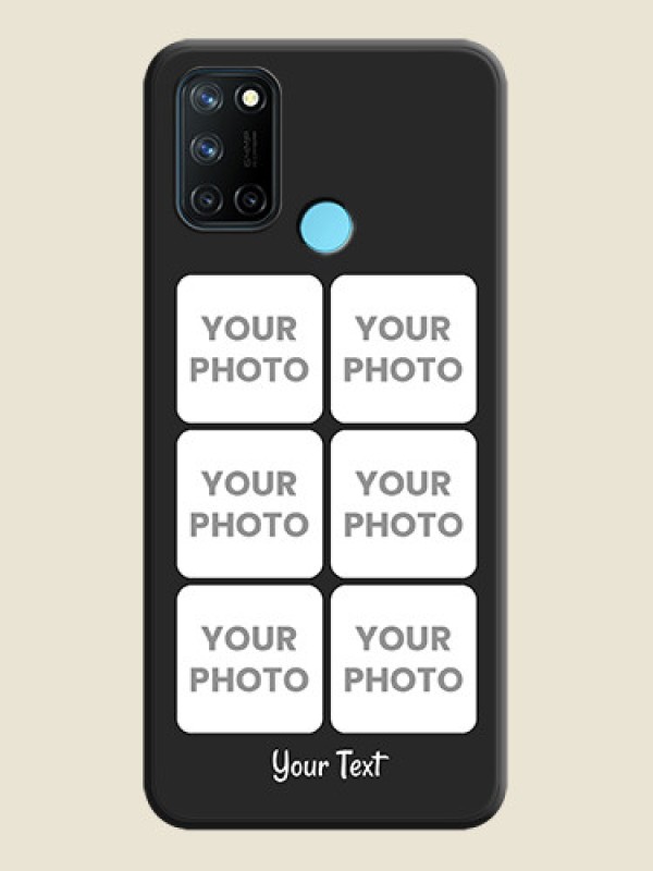 Custom Floral Art with 6 Image Holder on Photo on Space Black Soft Matte Mobile Case - Realme 7i - alternate view