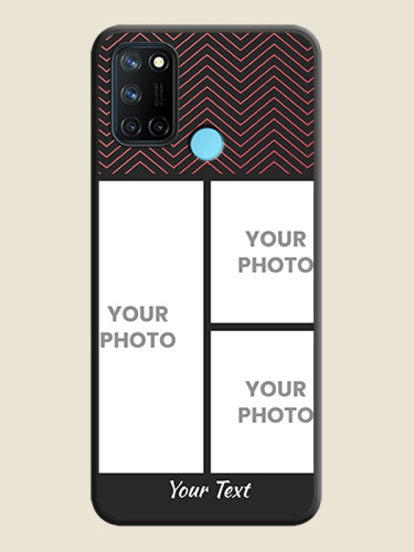 Custom Wave Pattern with 3 Image Holder on Space Black Custom Soft Matte Back Cover - Realme 7i - alternate view