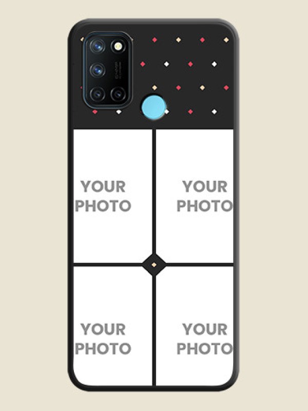 Custom Multicolor Dotted Pattern with 4 Image Holder on Space Black Custom Soft Matte Phone Cases - Realme 7i - alternate view