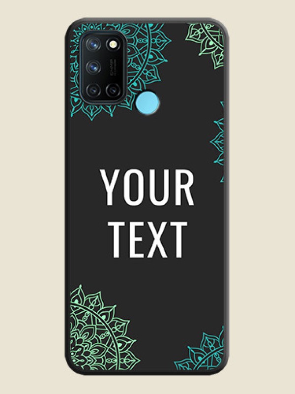 Custom Your Name with Floral Design on Space Black Custom Soft Matte Back Cover - Realme 7i - alternate view