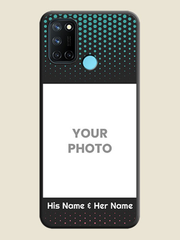 Custom Faded Dots with Grunge Photo Frame and Text on Space Black Custom Soft Matte Phone Cases - Realme 7i - alternate view