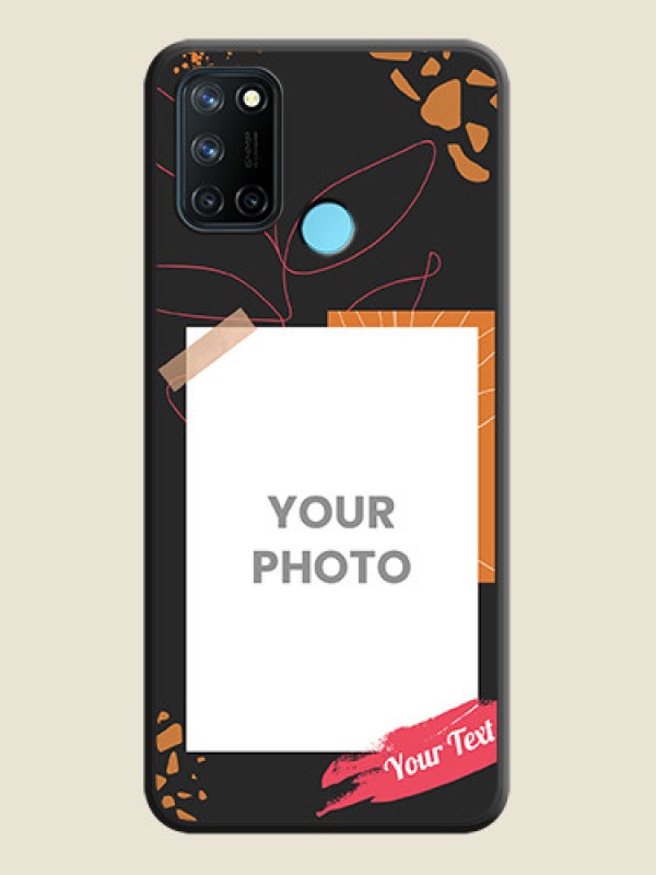 Custom Orange Photo Frame on Space Black Custom Soft Matte Phone Back Cover - Realme 7i - alternate view
