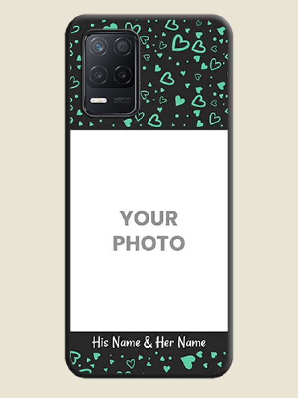 Custom Sea Green Indefinite Love Pattern on Photo on Space Black Soft Matte Mobile Cover - Realme 8 5G - alternate view