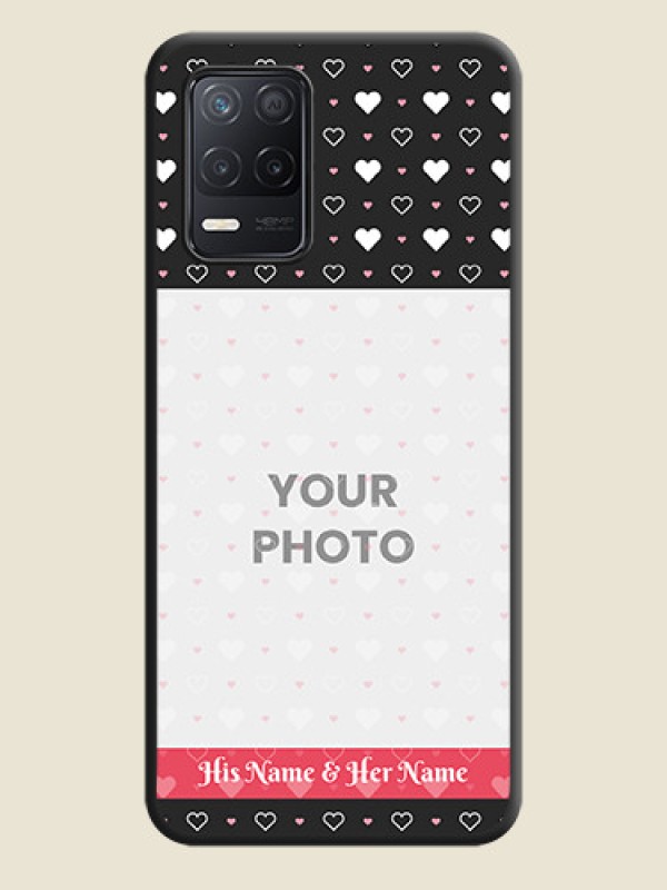 Custom White Color Love Symbols with Text Design on Photo on Space Black Soft Matte Phone Cover - Realme 8 5G - alternate view