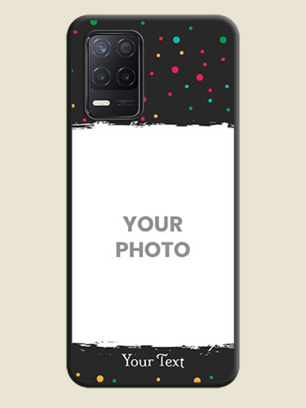 Custom Multicolor Dotted Pattern with Text on Space Black Custom Soft Matte Phone Back Cover - Realme 8 5G - alternate view