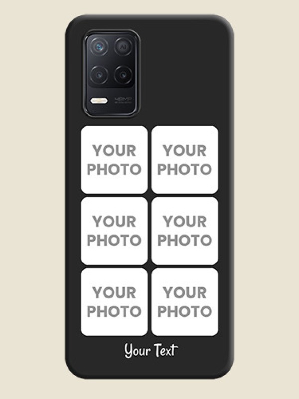 Custom Floral Art with 6 Image Holder on Photo on Space Black Soft Matte Mobile Case - Realme 8 5G - alternate view