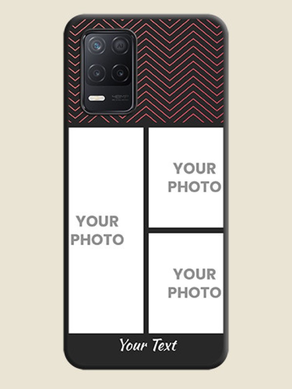 Custom Wave Pattern with 3 Image Holder on Space Black Custom Soft Matte Back Cover - Realme 8 5G - alternate view