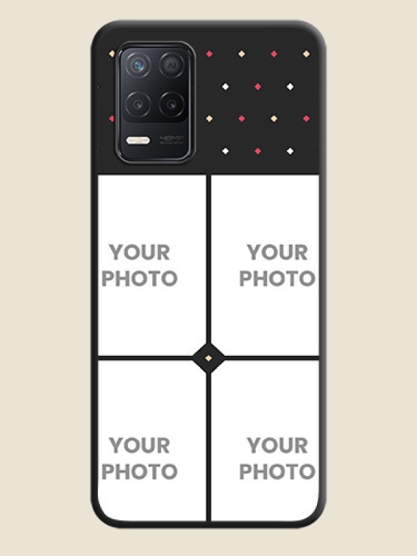 Custom Multicolor Dotted Pattern with 4 Image Holder on Space Black Custom Soft Matte Phone Cases - Realme 8 5G - alternate view
