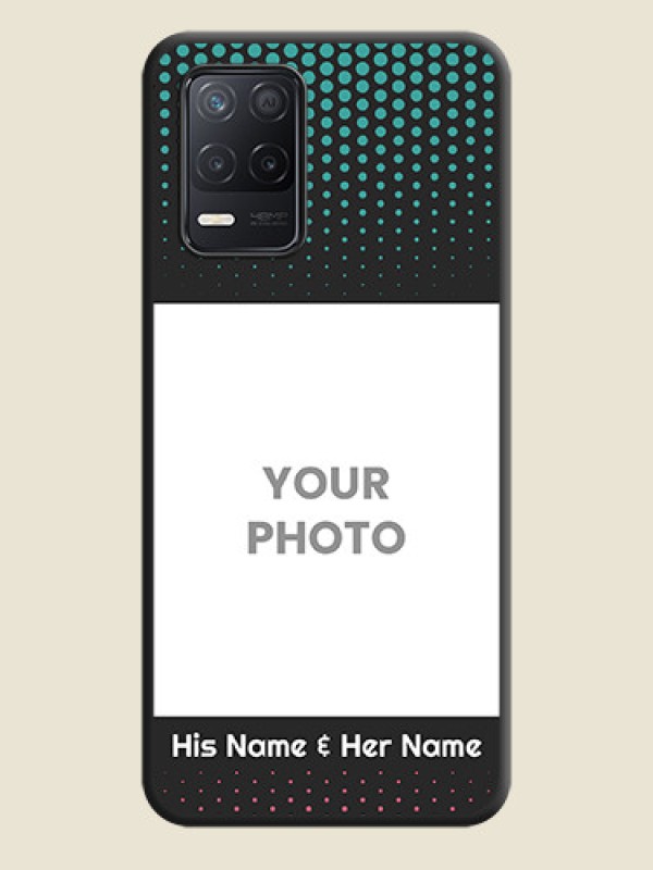 Custom Faded Dots with Grunge Photo Frame and Text on Space Black Custom Soft Matte Phone Cases - Realme 8 5G - alternate view