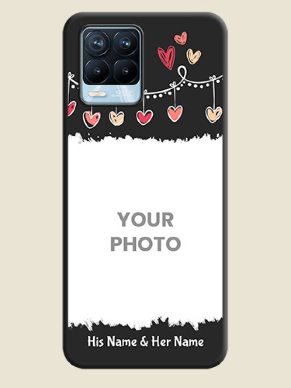 Custom Pink Love Hangings with Name on Space Black Custom Soft Matte Phone Cases - Realme 8 Pro - alternate view