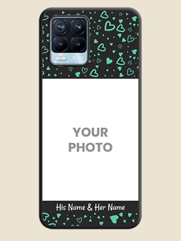 Custom Sea Green Indefinite Love Pattern on Photo on Space Black Soft Matte Mobile Cover - Realme 8 Pro - alternate view