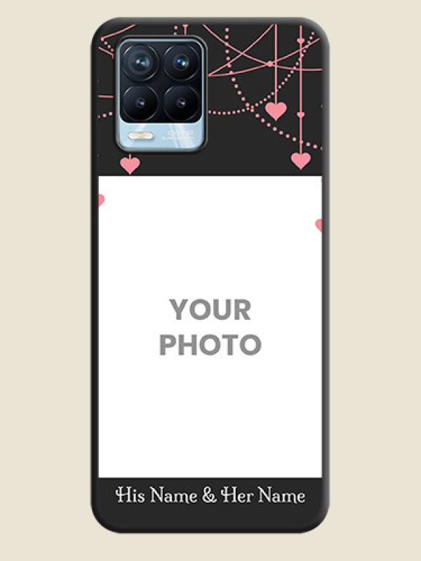 Custom Pink Love Hangings with Text on Space Black Custom Soft Matte Back Cover - Realme 8 Pro - alternate view