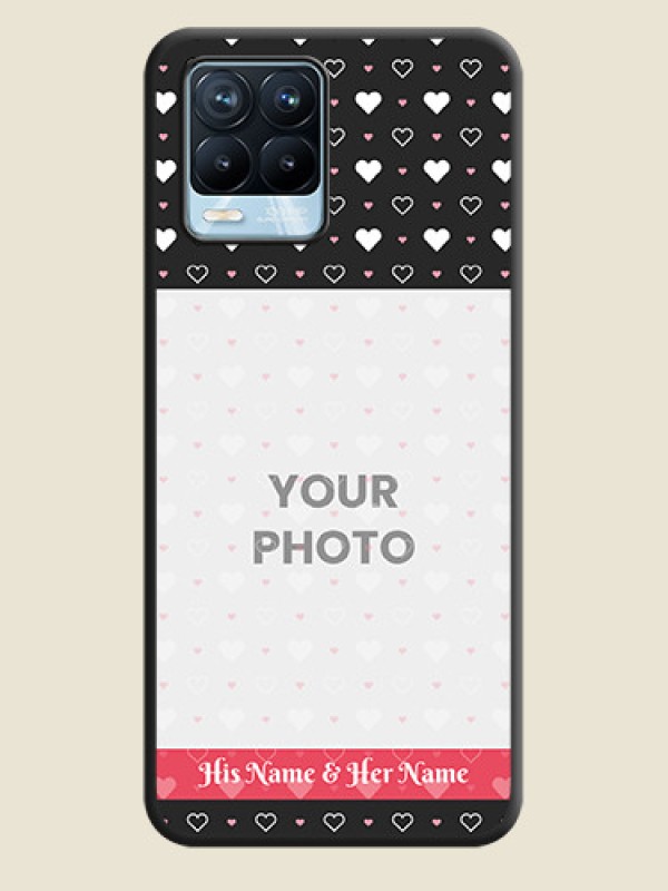 Custom White Color Love Symbols with Text Design on Photo on Space Black Soft Matte Phone Cover - Realme 8 Pro - alternate view