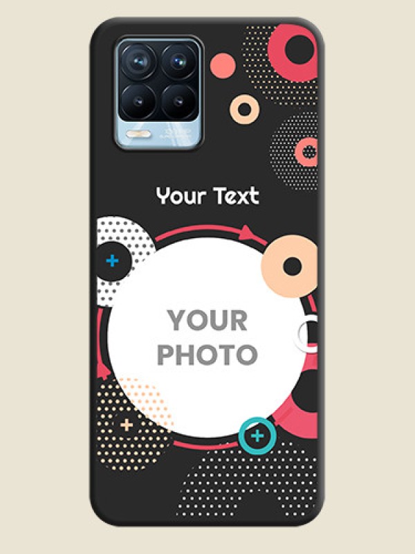 Custom Multicoloured Round Image on Personalised Space Black Soft Matte Cases - Realme 8 Pro - alternate view