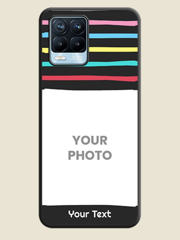 Custom Multicolor Lines with Image on Space Black Personalized Soft Matte Phone Covers - Realme 8 Pro - alternate view