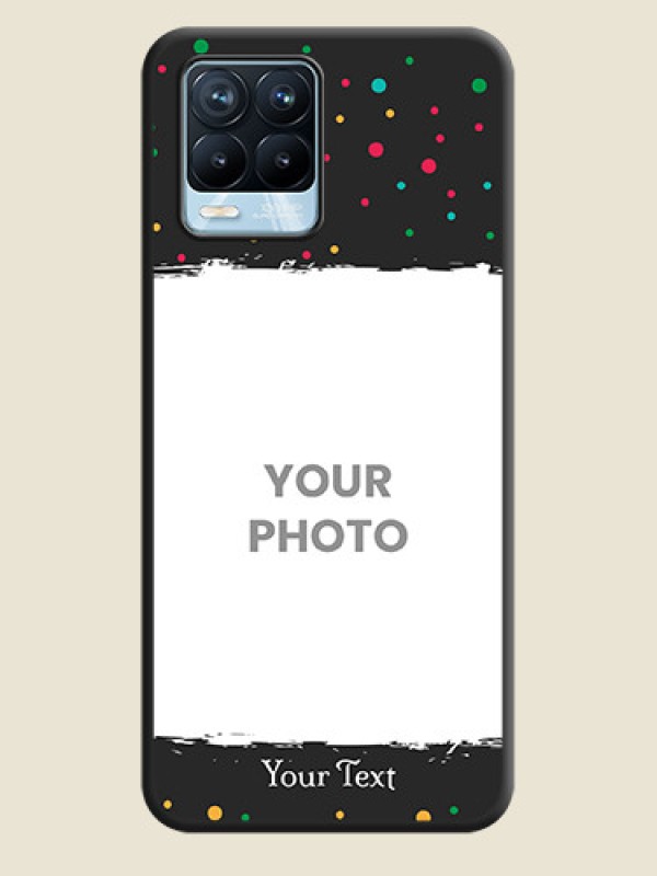 Custom Multicolor Dotted Pattern with Text on Space Black Custom Soft Matte Phone Back Cover - Realme 8 Pro - alternate view