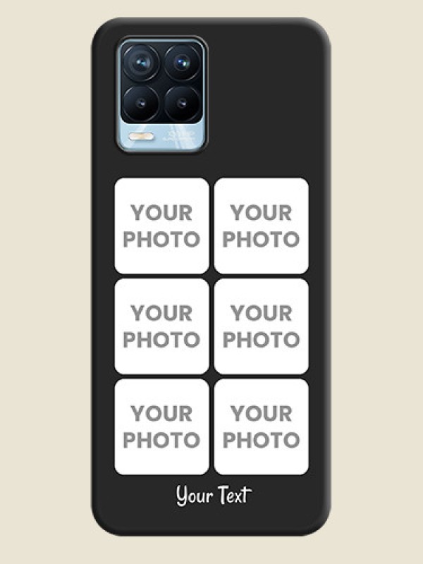 Custom Floral Art with 6 Image Holder on Photo on Space Black Soft Matte Mobile Case - Realme 8 Pro - alternate view