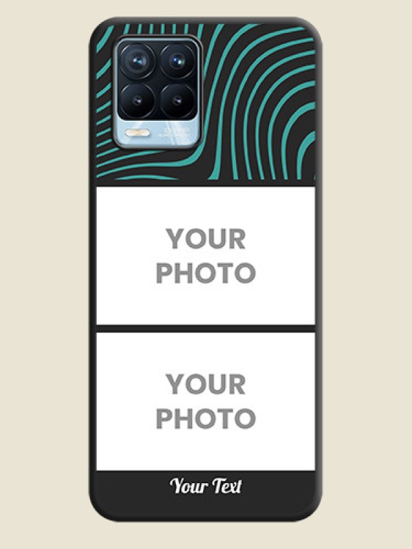 Custom Wave Pattern with 2 Image Holder on Space Black Personalized Soft Matte Phone Covers - Realme 8 Pro - alternate view