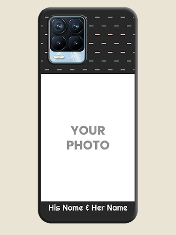 Custom Line Pattern Design with Text on Space Black Custom Soft Matte Phone Back Cover - Realme 8 Pro - alternate view