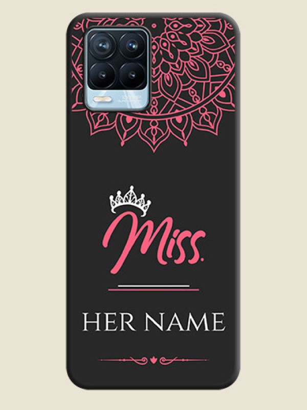 Custom Mrs Name with Floral Design on Space Black Personalized Soft Matte Phone Covers - Realme 8 Pro - alternate view