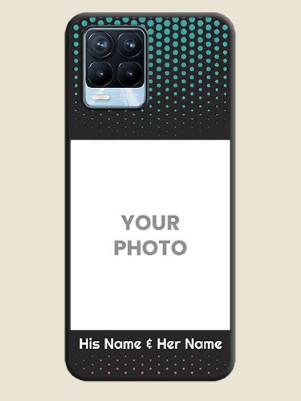Custom Faded Dots with Grunge Photo Frame and Text on Space Black Custom Soft Matte Phone Cases - Realme 8 Pro - alternate view