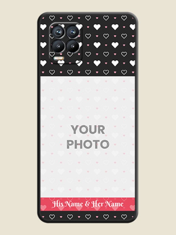 Custom White Color Love Symbols with Text Design on Photo on Space Black Soft Matte Phone Cover - Realme 8 - alternate view