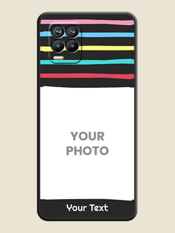 Custom Multicolor Lines with Image on Space Black Personalized Soft Matte Phone Covers - Realme 8 - alternate view