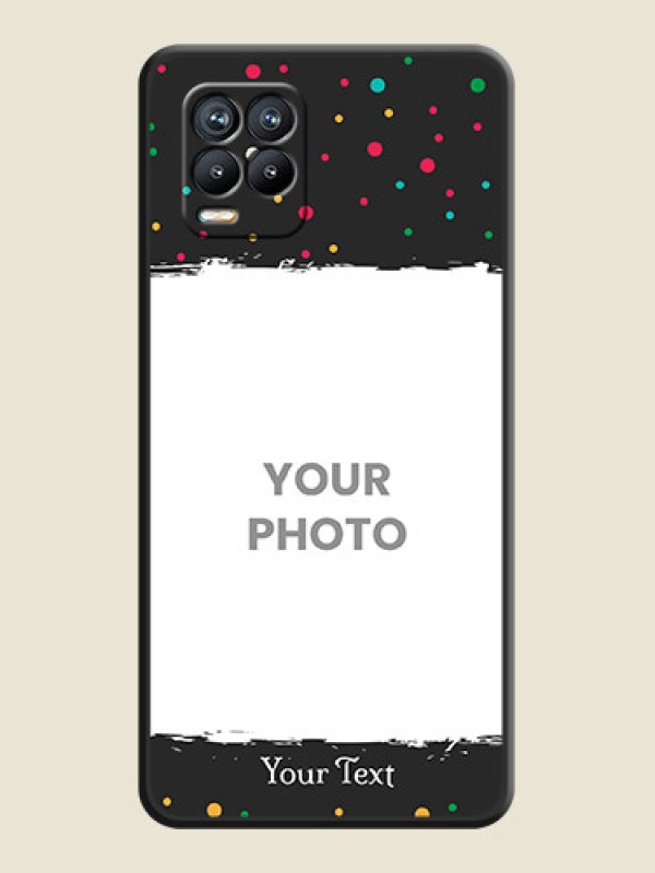 Custom Multicolor Dotted Pattern with Text on Space Black Custom Soft Matte Phone Back Cover - Realme 8 - alternate view