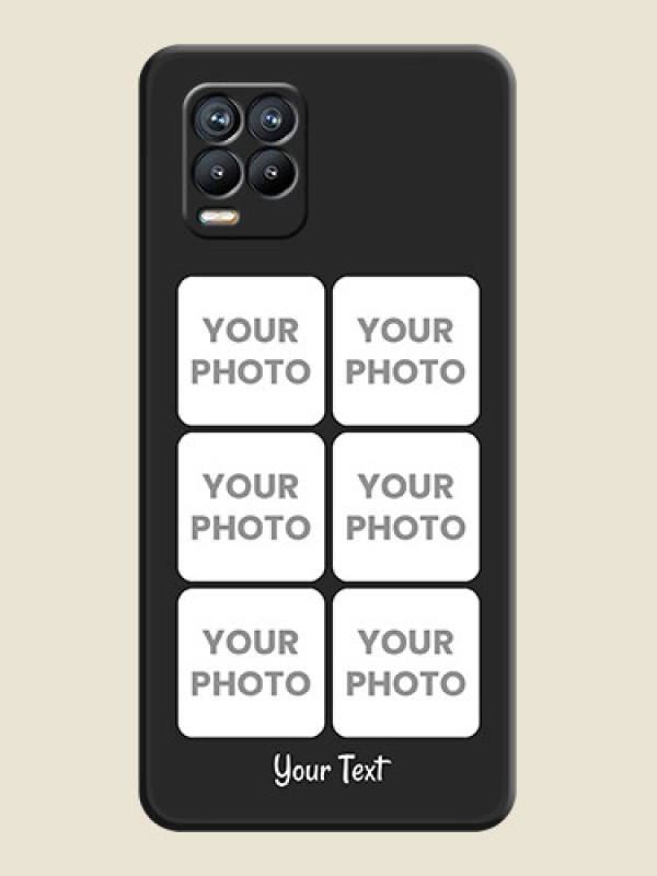 Custom Floral Art with 6 Image Holder on Photo on Space Black Soft Matte Mobile Case - Realme 8 - alternate view