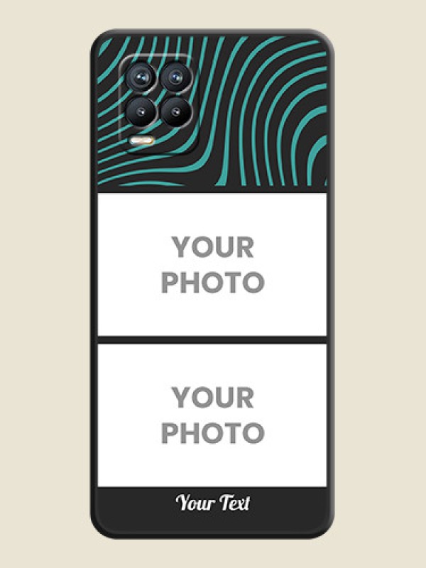Custom Wave Pattern with 2 Image Holder on Space Black Personalized Soft Matte Phone Covers - Realme 8 - alternate view