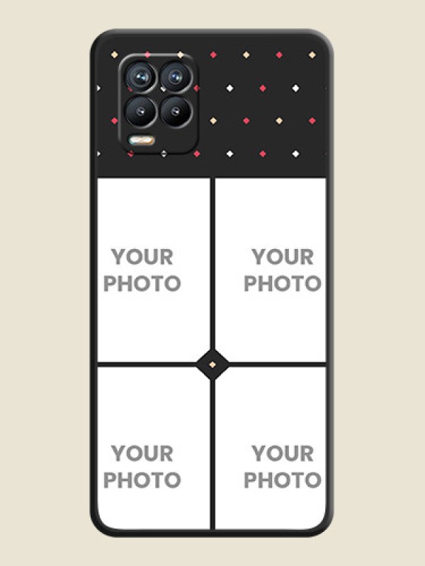 Custom Multicolor Dotted Pattern with 4 Image Holder on Space Black Custom Soft Matte Phone Cases - Realme 8 - alternate view