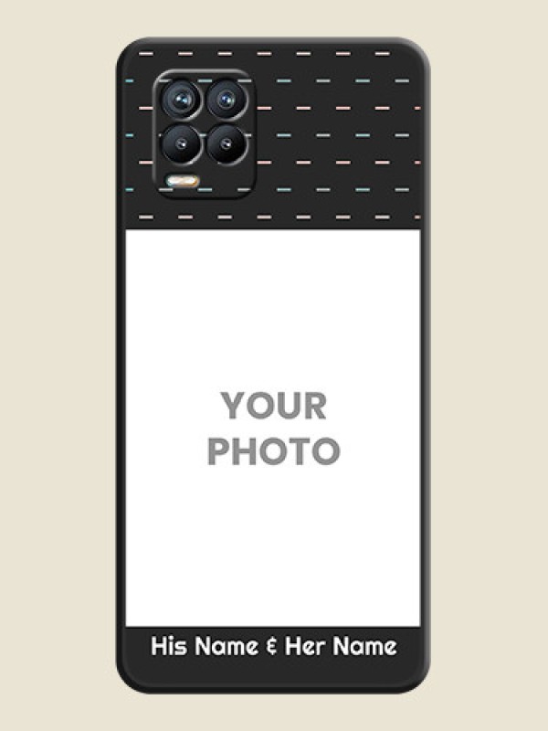 Custom Line Pattern Design with Text on Space Black Custom Soft Matte Phone Back Cover - Realme 8 - alternate view