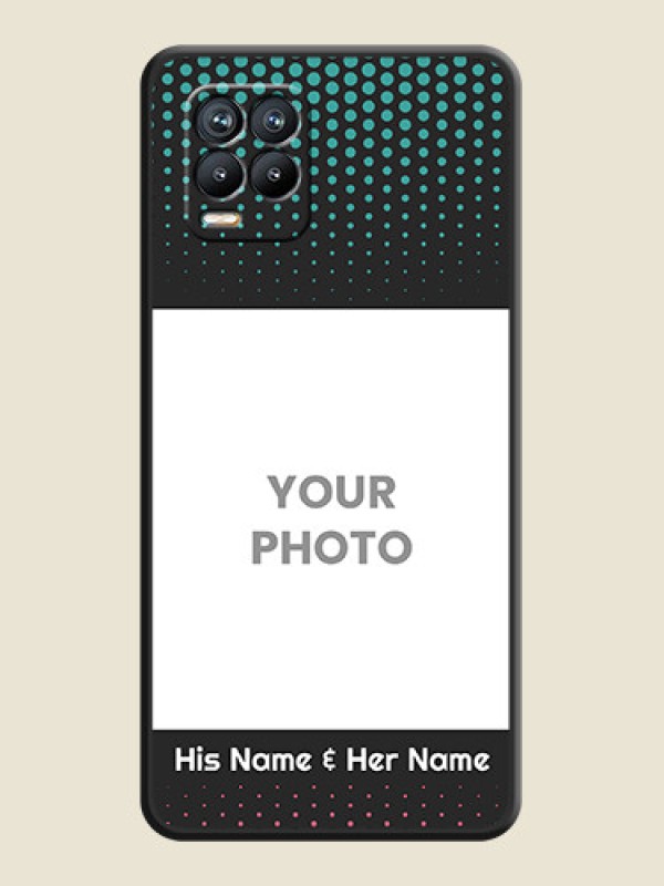 Custom Faded Dots with Grunge Photo Frame and Text on Space Black Custom Soft Matte Phone Cases - Realme 8 - alternate view