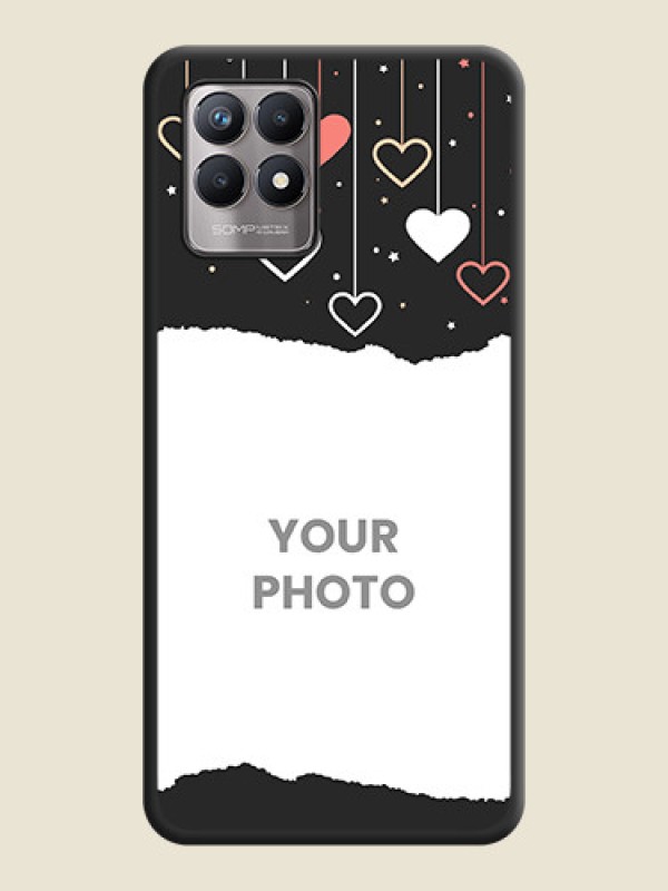 Custom Love Hangings with Splash Wave Picture on Space Black Custom Soft Matte Phone Back Cover - Realme 8i - alternate view