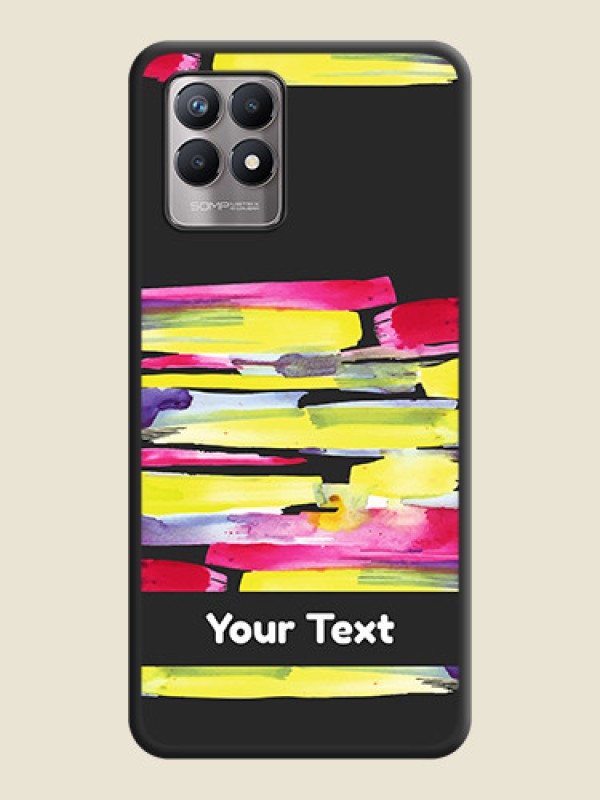 Custom Brush Coloured on Space Black Personalized Soft Matte Phone Covers - Realme 8i - alternate view