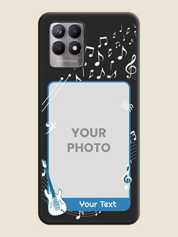 Custom Musical Theme Design with Text on Photo on Space Black Soft Matte Mobile Case - Realme 8i - alternate view