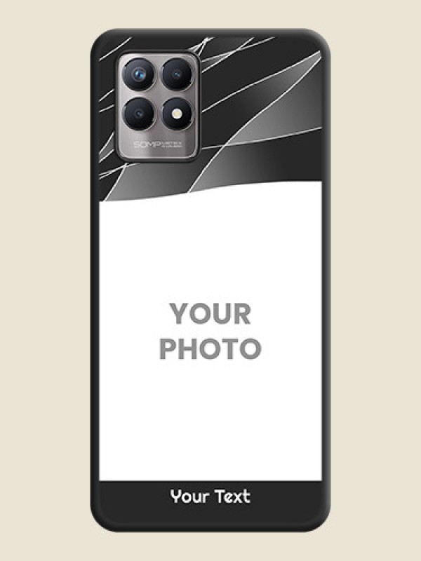 Custom Mixed Wave Lines on Photo on Space Black Soft Matte Mobile Cover - Realme 8i - alternate view