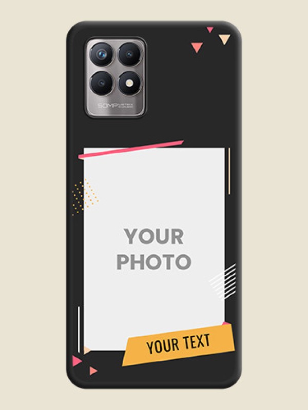 Custom Photo Frame with Triangle Small Dots on Photo on Space Black Soft Matte Back Cover - Realme 8i - alternate view