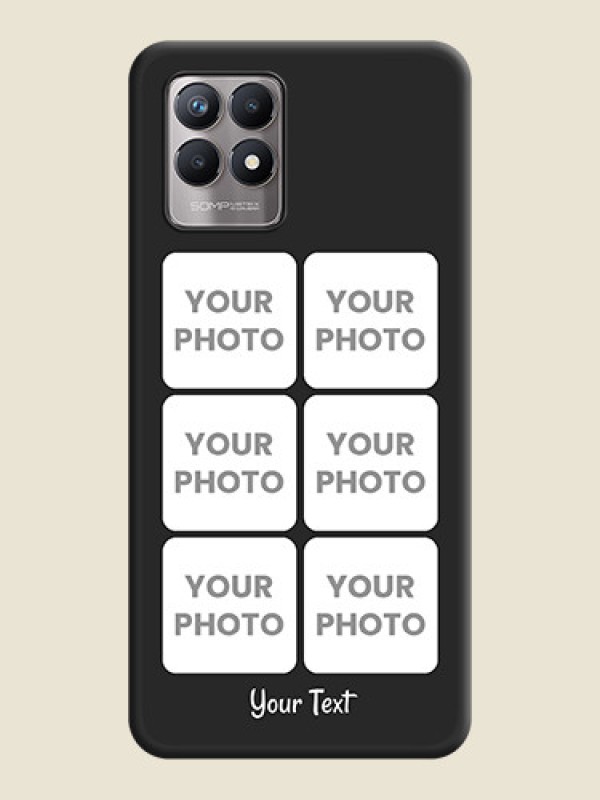 Custom Floral Art with 6 Image Holder on Photo on Space Black Soft Matte Mobile Case - Realme 8i - alternate view