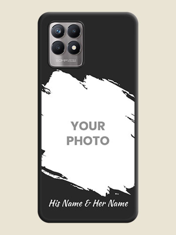 Custom Grunge Brush Strokes on Photo on Space Black Soft Matte Back Cover - Realme 8i - alternate view