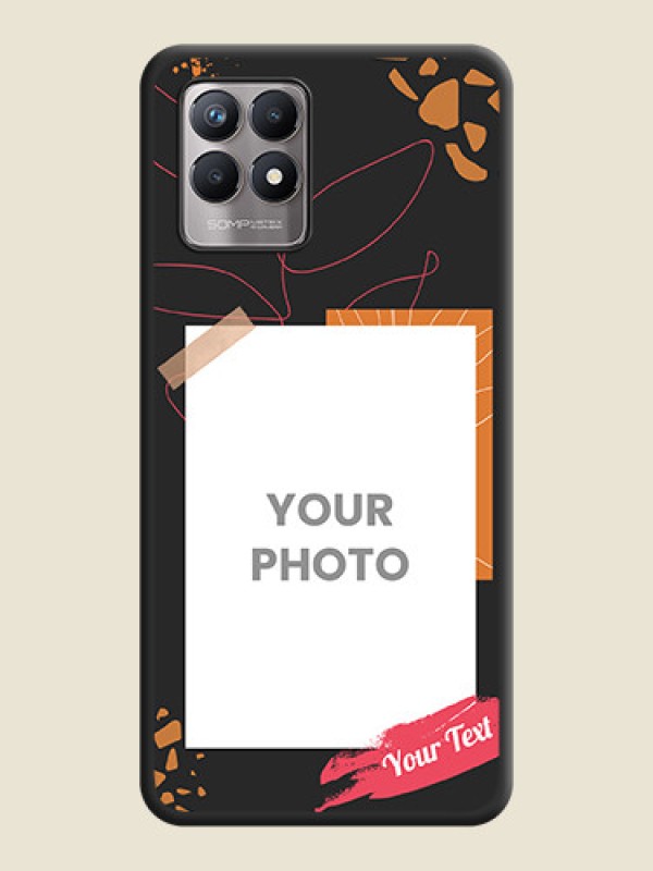 Custom Orange Photo Frame on Space Black Custom Soft Matte Phone Back Cover - Realme 8i - alternate view