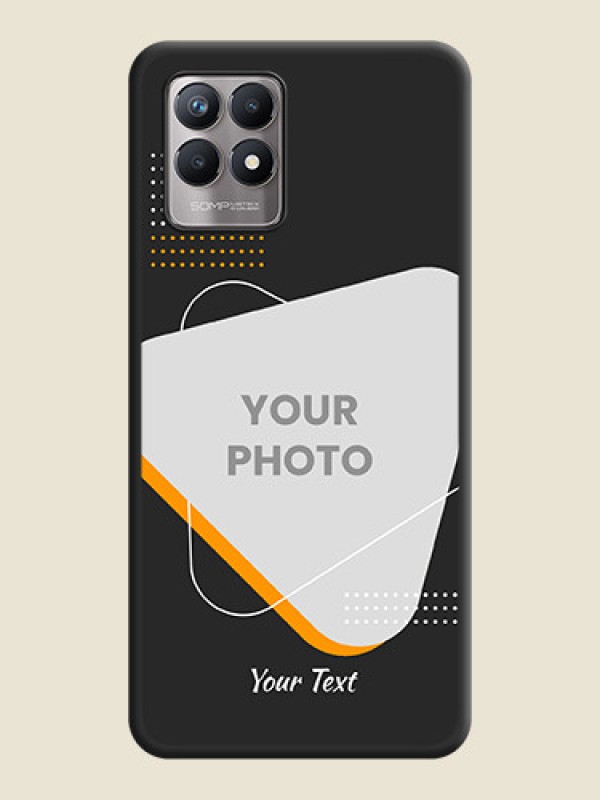 Custom Yellow Triangle on Photo on Space Black Soft Matte Phone Cover - Realme 8i - alternate view
