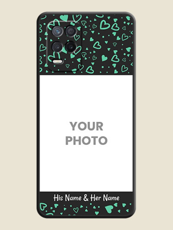Custom Sea Green Indefinite Love Pattern on Photo on Space Black Soft Matte Mobile Cover - Realme 8s 5G - alternate view