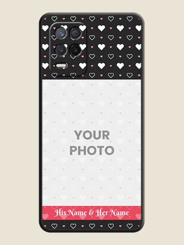 Custom White Color Love Symbols with Text Design on Photo on Space Black Soft Matte Phone Cover - Realme 8s 5G - alternate view