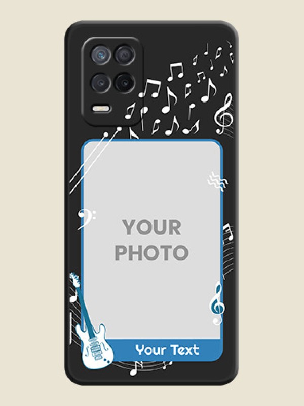 Custom Musical Theme Design with Text on Photo on Space Black Soft Matte Mobile Case - Realme 8s 5G - alternate view
