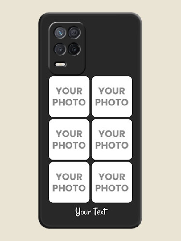 Custom Floral Art with 6 Image Holder on Photo on Space Black Soft Matte Mobile Case - Realme 8s 5G - alternate view